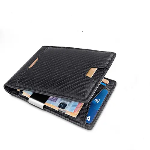 Slim and Durable Carbon Fiber Wallet with Money Clip